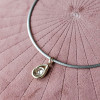 3ct Pear Cut White Sapphire Two Tone Torque Necklace