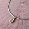3ct Pear Cut White Sapphire Two Tone Torque Necklace