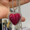 18ctw Invisibly-set Ruby Heart Pendant Necklace