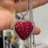 18ctw Invisibly-set Ruby Heart Pendant Necklace