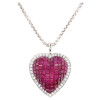 18ctw Invisibly-set Ruby Heart Pendant Necklace