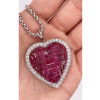 18ctw Invisibly-set Ruby Heart Pendant Necklace