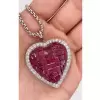 18ctw Invisibly-set Ruby Heart Pendant Necklace
