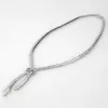 30ctw Pear and Baguette Cut White Sapphire Knot Necklace
