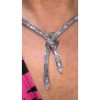 30ctw Pear and Baguette Cut White Sapphire Knot Necklace