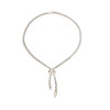 30ctw Pear and Baguette Cut White Sapphire Knot Necklace