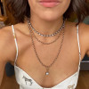 5ct Cuhsion Cut White Sapphire Ball Chain Necklace