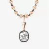 5ct Cuhsion Cut White Sapphire Ball Chain Necklace