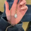 8ct Emerald Cut White Sapphire Ball Chain Necklace