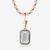 8ct Emerald Cut White Sapphire Ball Chain Necklace