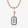 8ct Emerald Cut White Sapphire Ball Chain Necklace
