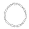 50ctw Multicolor Sapphire Paperclip Link Statement Necklace