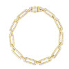 50ctw Multicolor Sapphire Paperclip Link Statement Necklace