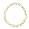 50ctw Multicolor Sapphire Paperclip Link Statement Necklace