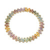 35ctw Princess Cut Multicolor Sapphire Rainbow Necklace