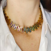 35ctw Princess Cut Multicolor Sapphire Rainbow Necklace
