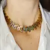 35ctw Princess Cut Multicolor Sapphire Rainbow Necklace