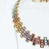 35ctw Princess Cut Multicolor Sapphire Rainbow Necklace
