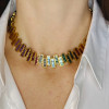 35ctw Princess Cut Multicolor Sapphire Rainbow Necklace