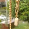 5ct Emerald Cut White Sapphire Crescent Moon Pendant Necklace