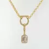5ct Emerald Cut White Sapphire Crescent Moon Pendant Necklace