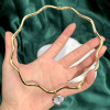 5.8ct Oval Cut White Sapphire Wavy Torque Necklace
