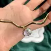 5.8ct Oval Cut White Sapphire Wavy Torque Necklace