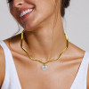 5.8ct Oval Cut White Sapphire Wavy Torque Necklace