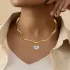 5.8ct Oval Cut White Sapphire Wavy Torque Necklace