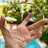 5.8ct Oval Cut White Sapphire Wavy Torque Necklace