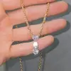 6ctw Multi-cut White Sapphire Simple Pendant Necklace