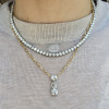 6ctw Multi-cut White Sapphire Simple Pendant Necklace