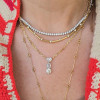 6ctw Multi-cut White Sapphire Simple Pendant Necklace