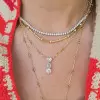 6ctw Multi-cut White Sapphire Simple Pendant Necklace
