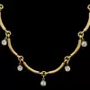 15ctw Round Cut Vintage Pendants Scallop Chain Necklace