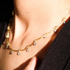 15ctw Round Cut Vintage Pendants Scallop Chain Necklace
