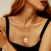 4ctw Round Cut Multicolor Sapphire Egg Pendant Necklace