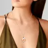4ctw Round Cut Multicolor Sapphire Egg Pendant Necklace