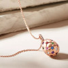4ctw Round Cut Multicolor Sapphire Egg Pendant Necklace