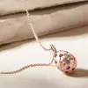 4ctw Round Cut Multicolor Sapphire Egg Pendant Necklace