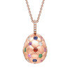 4ctw Round Cut Multicolor Sapphire Egg Pendant Necklace