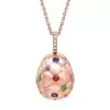 4ctw Round Cut Multicolor Sapphire Egg Pendant Necklace