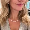 6ctw Mixed Shape Bezel Set White Sapphire Tennis Necklace
