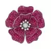 12ctw Invisibly Set Ruby Flower Pendant Necklace
