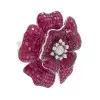 12ctw Invisibly Set Ruby Flower Pendant Necklace