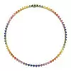 35ctw Bezel-set Heart Cut Multicolor Sapphire Rainbow Necklace