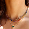 35ctw Bezel-set Heart Cut Multicolor Sapphire Rainbow Necklace