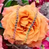 35ctw Bezel-set Heart Cut Multicolor Sapphire Rainbow Necklace