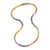 35ctw Bezel-set Heart Cut Multicolor Sapphire Rainbow Necklace