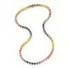 35ctw Bezel-set Heart Cut Multicolor Sapphire Rainbow Necklace